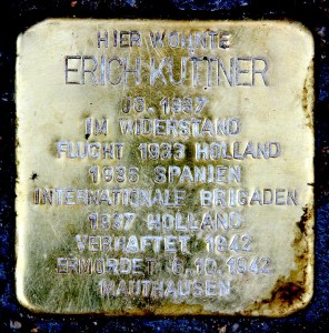 Stolperstein bij voormalige woning van Kuttner in Burgherrenstraße 4, Berlin Tempelhof