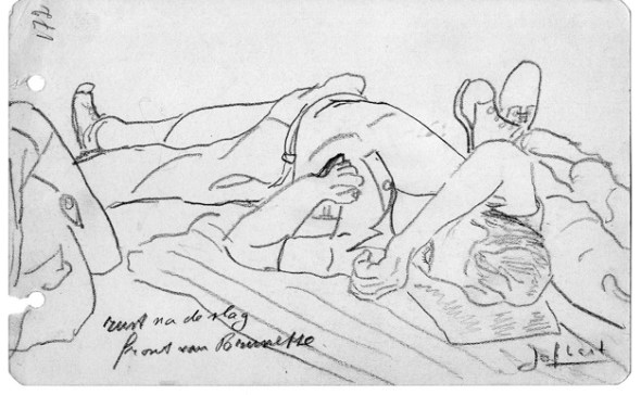 Rust na de slag, front Brunette