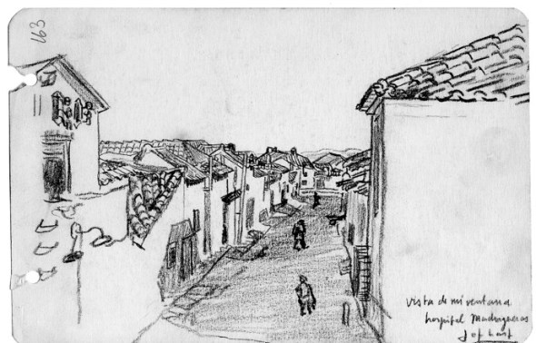 Uitzicht vanuit het hospitaal Madrigueras