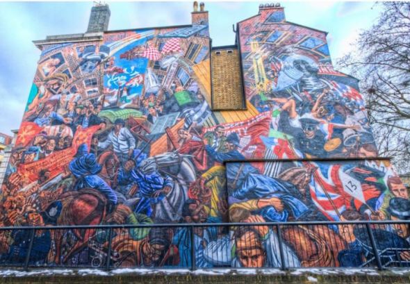 Muurschildering slag om Cable Street