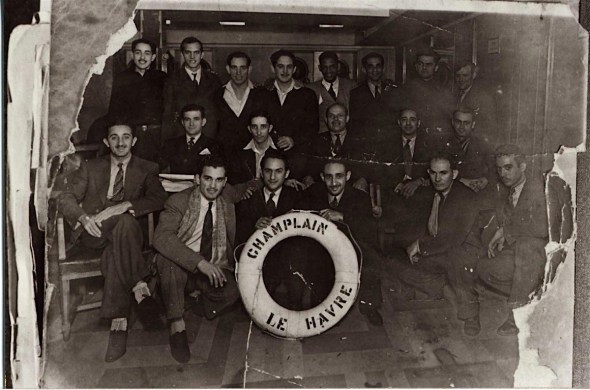 Cubaanse Interbrigadisten op het schip Champlain Januari 1937. CEDOBI